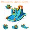 Inflatable Slide Bouncer With Pool Basketball Hoop Climb Bounce 3-10 Years Blue Orange Yellow